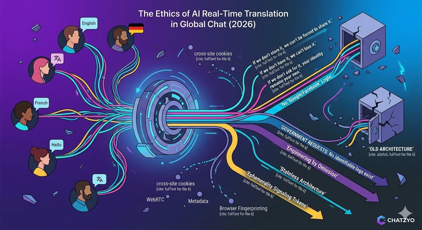 Global digital connection with AI translation overlays