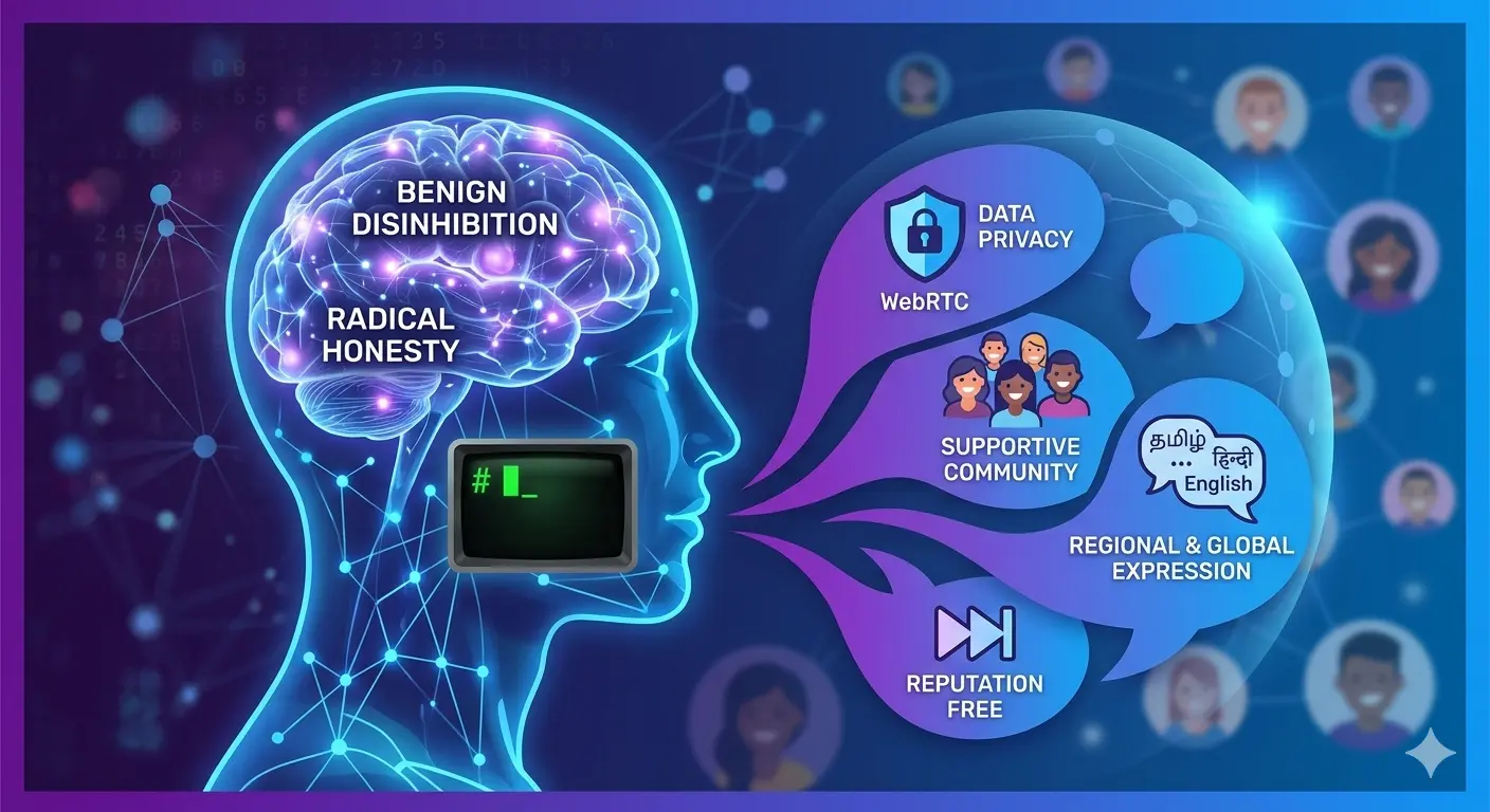Abstract visualization of human psychology and digital anonymity