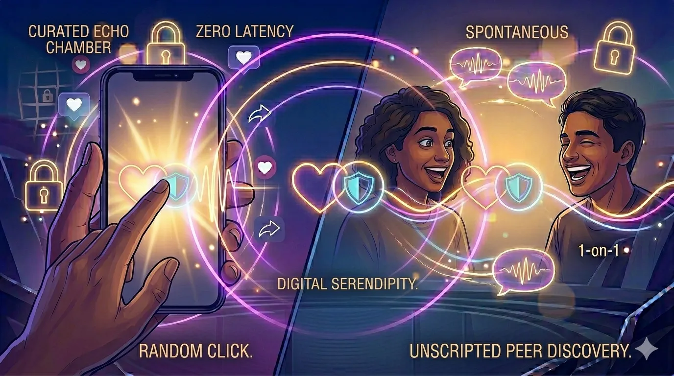 Conceptual illustration of global serendipity and random connections