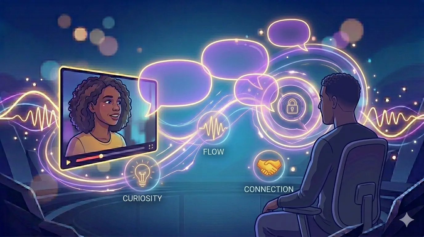 A conceptual digital illustration showing a glowing open path of conversation replacing a dead-end chat bubble